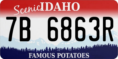 ID license plate 7B6863R