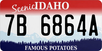 ID license plate 7B6864A