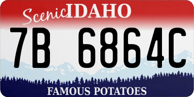 ID license plate 7B6864C