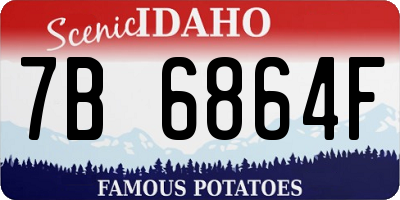 ID license plate 7B6864F