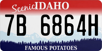 ID license plate 7B6864H