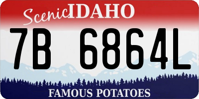ID license plate 7B6864L
