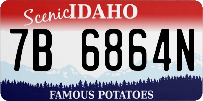 ID license plate 7B6864N