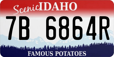 ID license plate 7B6864R
