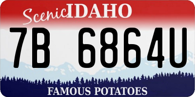 ID license plate 7B6864U