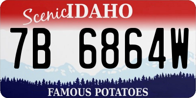 ID license plate 7B6864W
