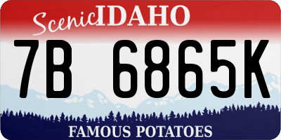 ID license plate 7B6865K