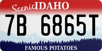ID license plate 7B6865T