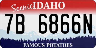ID license plate 7B6866N