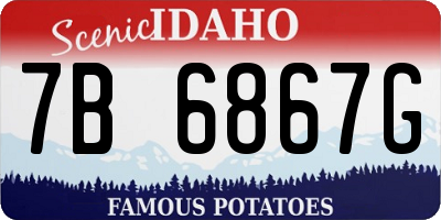ID license plate 7B6867G