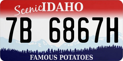 ID license plate 7B6867H