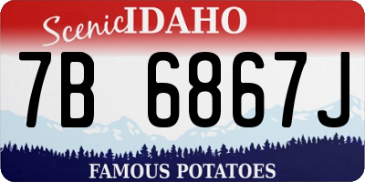 ID license plate 7B6867J