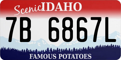ID license plate 7B6867L