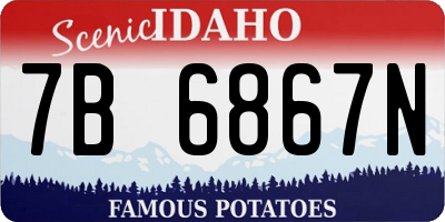 ID license plate 7B6867N