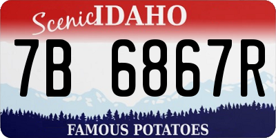 ID license plate 7B6867R