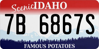 ID license plate 7B6867S