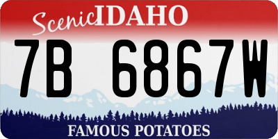 ID license plate 7B6867W