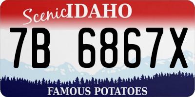 ID license plate 7B6867X