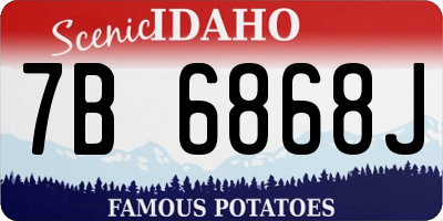 ID license plate 7B6868J