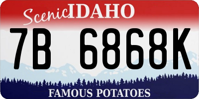 ID license plate 7B6868K
