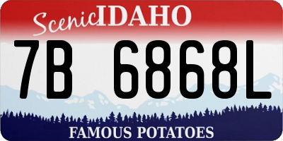 ID license plate 7B6868L