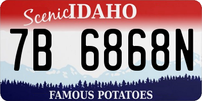 ID license plate 7B6868N