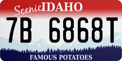 ID license plate 7B6868T
