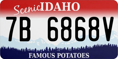 ID license plate 7B6868V