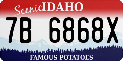 ID license plate 7B6868X