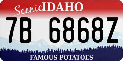ID license plate 7B6868Z