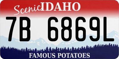 ID license plate 7B6869L