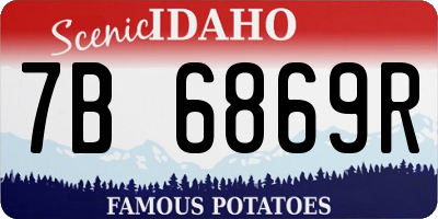 ID license plate 7B6869R