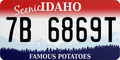 ID license plate 7B6869T