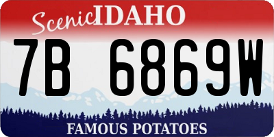 ID license plate 7B6869W