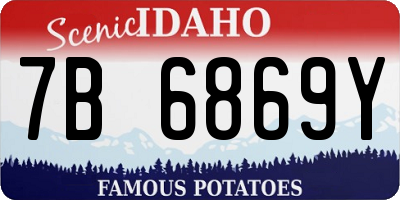 ID license plate 7B6869Y