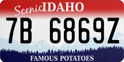 ID license plate 7B6869Z
