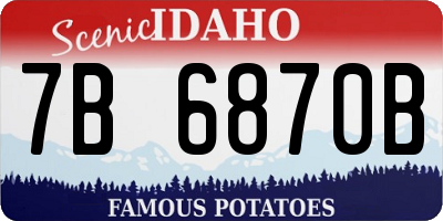 ID license plate 7B6870B