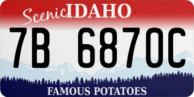 ID license plate 7B6870C