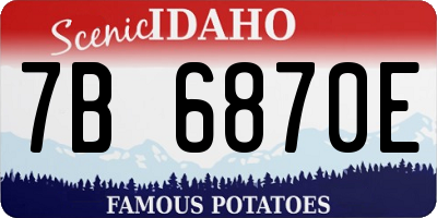 ID license plate 7B6870E