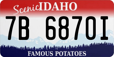 ID license plate 7B6870I