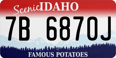 ID license plate 7B6870J