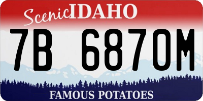 ID license plate 7B6870M