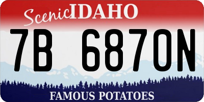 ID license plate 7B6870N