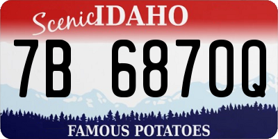 ID license plate 7B6870Q