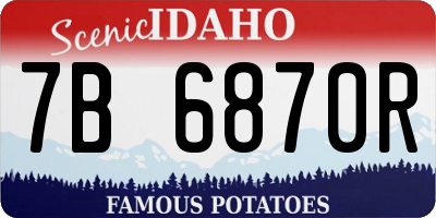 ID license plate 7B6870R