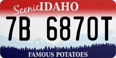 ID license plate 7B6870T