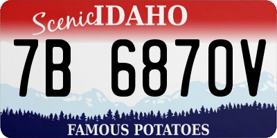 ID license plate 7B6870V