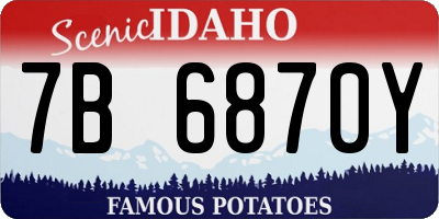 ID license plate 7B6870Y
