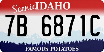 ID license plate 7B6871C