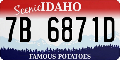 ID license plate 7B6871D
